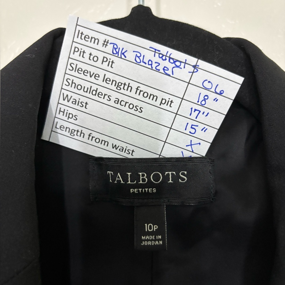 Talbots 10P Talbots Black Blazer - Picture 8 of 8